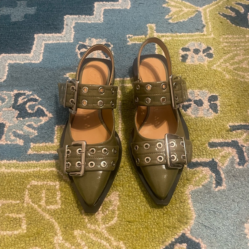 Ganni Buckle Ballerinas